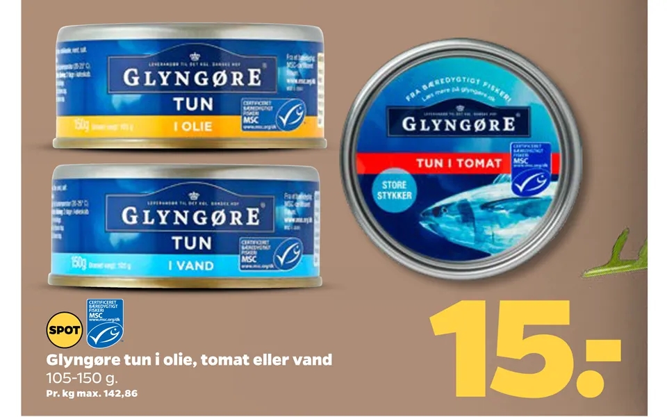 Glyngøre tuna in oil, tomato or water