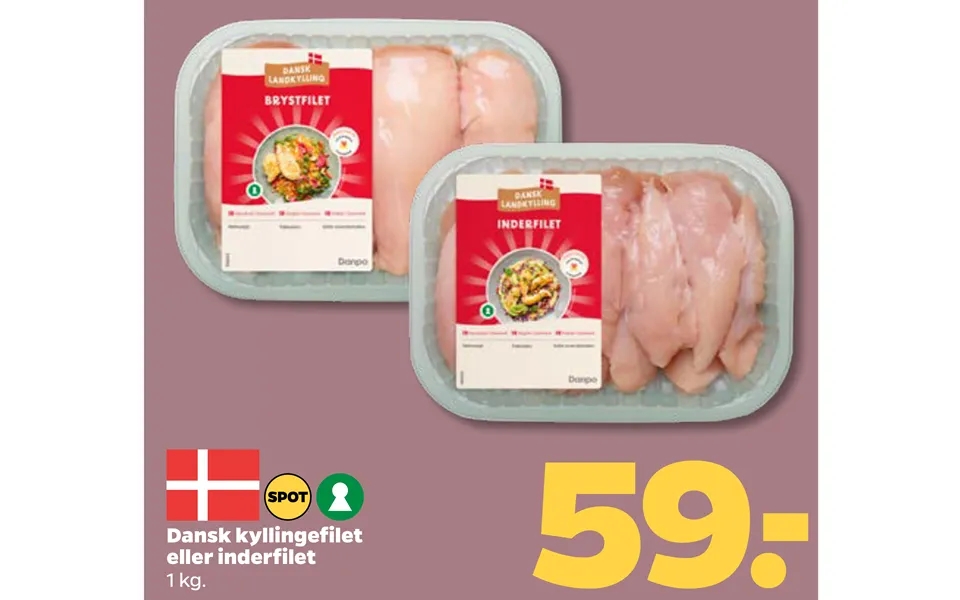 Danish chicken fillet or inner fillet