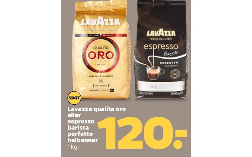 Lavazza qualitative oro or espresso barista perfetto helbønner