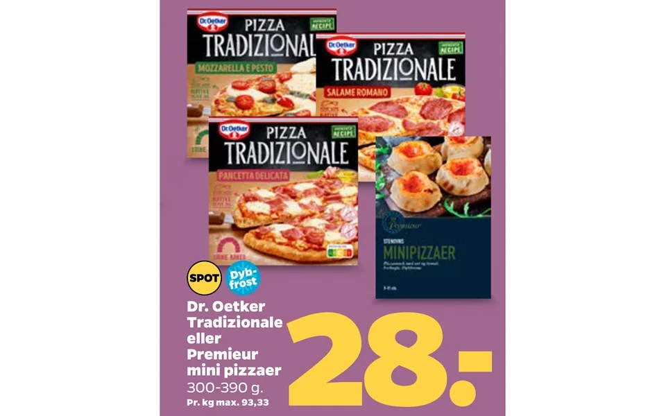 Tradizionale or premieur mini pizzas