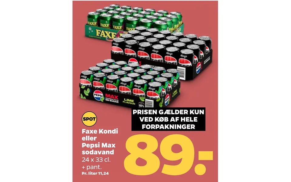 Ved Køb Af Hele Faxe Kondi Eller Pepsi Max Sodavand