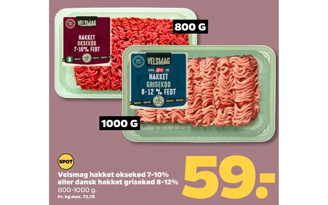 Velsmag Hakket Oksekød 7-10% Eller Dansk Hakket Grisekød 8-12% product image