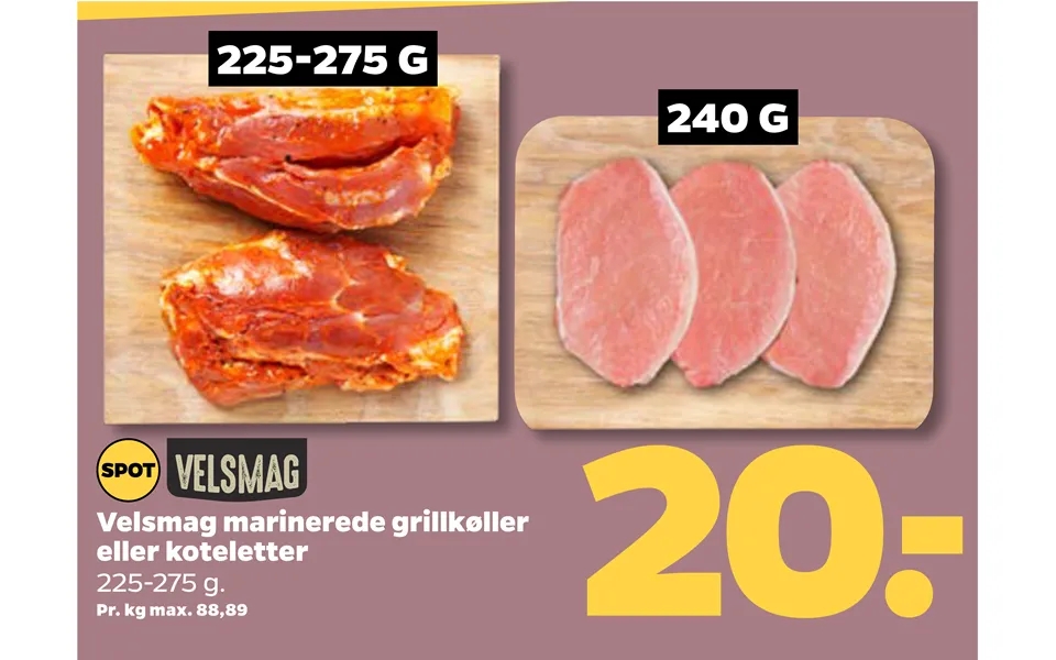 Palatability marinated grillkøller or pork chops