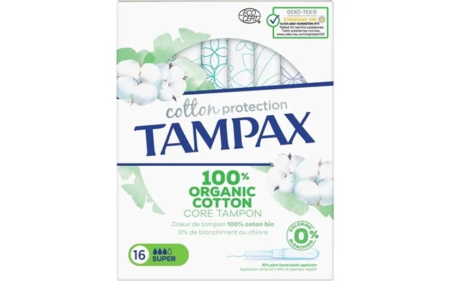 Tampax Organic Cotton Tampons 16 Pieces - Super product image