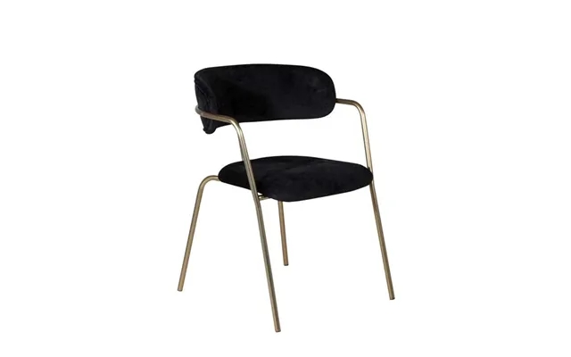 Arrow dining chair in black velours past, the laws brass frames, own gates - venture design product image