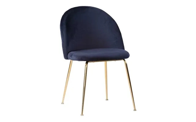 Geneva dining chair in blue velours with brass legs - norliving product image