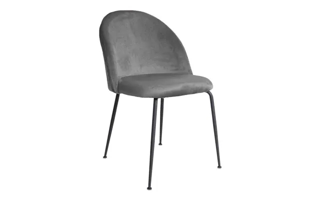 Geneva dining chair in gray velours with black legs - house nordic product image