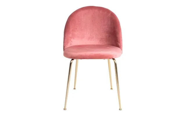 Geneva dining chair in pink velours with brass legs - house nordic product image