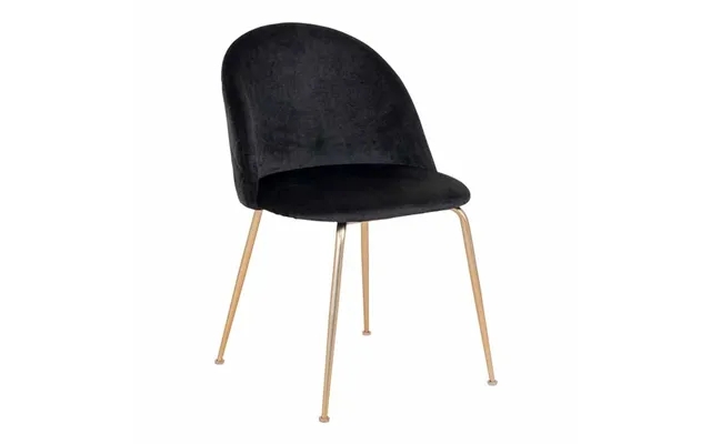 Geneva dining chair in black velours with brass legs - house nordic product image