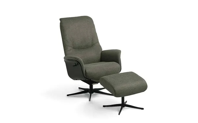 Noah armchair including. Footstool - olive green, norliving product image