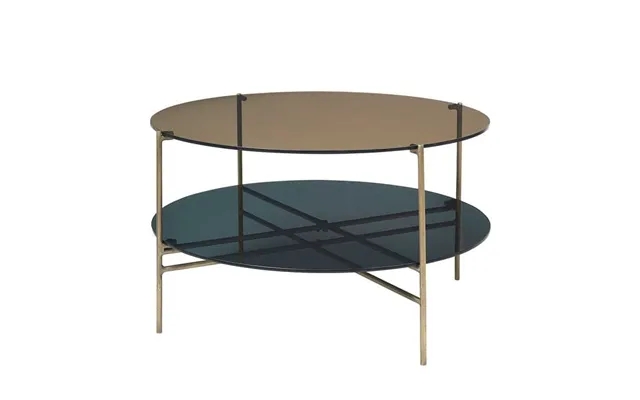Around coffee table ø83 cm - brass frames past, the laws glass sheets, cozy living copenhagen product image