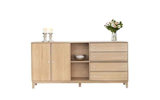 Square bookcase high finger tapped sideboard in masssiv oak white oil, gates past, the laws drawers, kidi - square bookcase product image