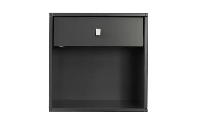 Square bookcase bedside table in anthracite with drawer - norliving product image
