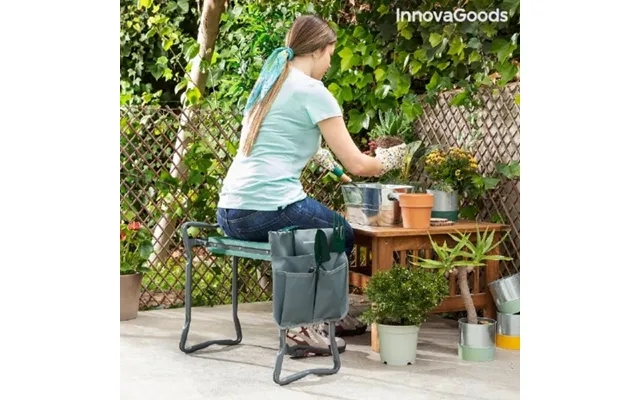 3-i-1 Folding Garden Seat Med Taske Til Værktøj - Innovagoods product image