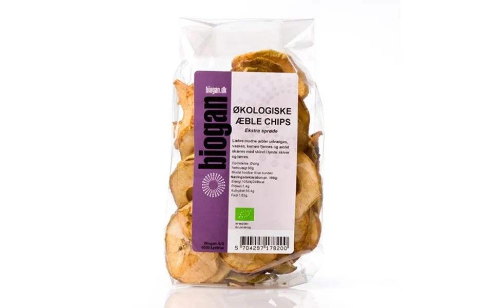 Æblechips Økologisk - 75 Gr