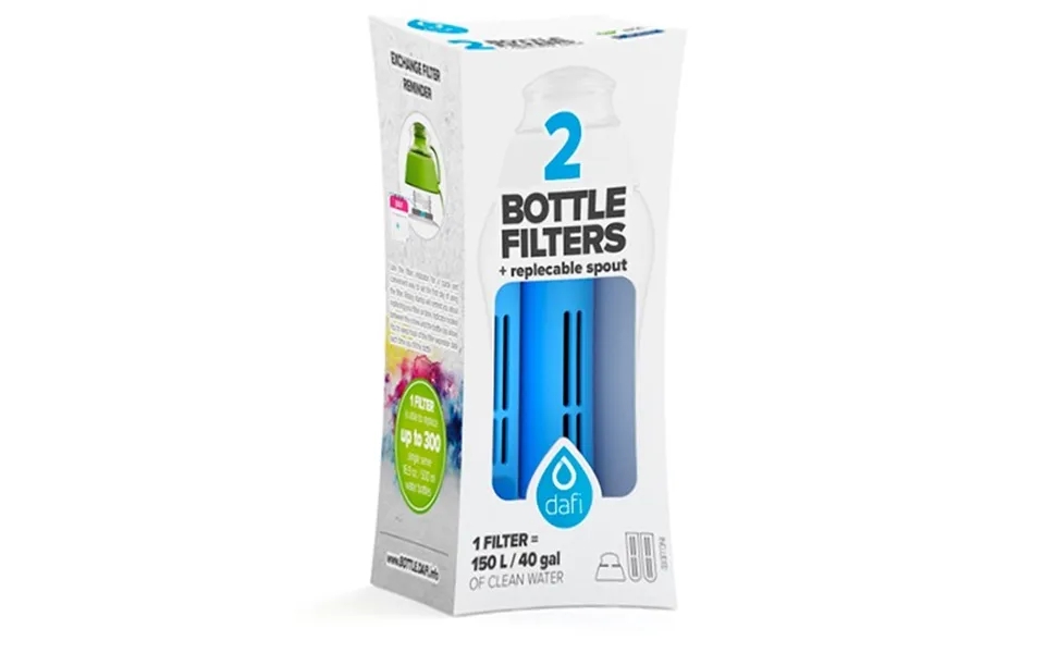 Refiller Filterflaske Blå 2 Stk Refiller Mundstykke - 1 Pakke