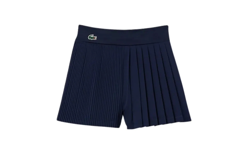 Lacoste pleated linens shorts women navy blue