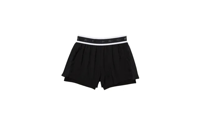 Lacoste sports light nylon shorts womens black white product image