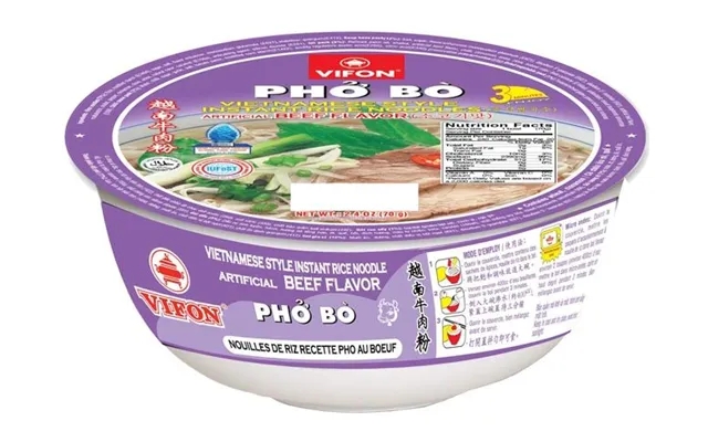 Vifon Pho Stay Bowl Instant Rice Noodles Beef 70 G. product image