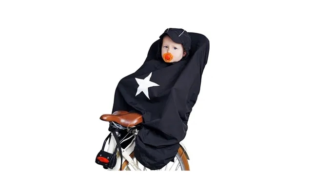 Baby troll raincover to bicycle seat - black product image