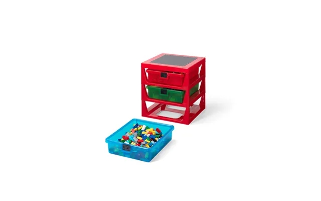 Lego storage with 3 drawers - red product image