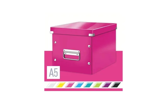 Leitz storage box click & great wow cube medium pink product image