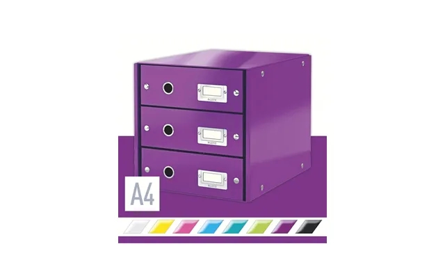 Leitz drawer cabinet click & great wow 3 drawers purple product image