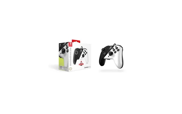 Pdp faceoff deluxe audio wired controller - black white product image