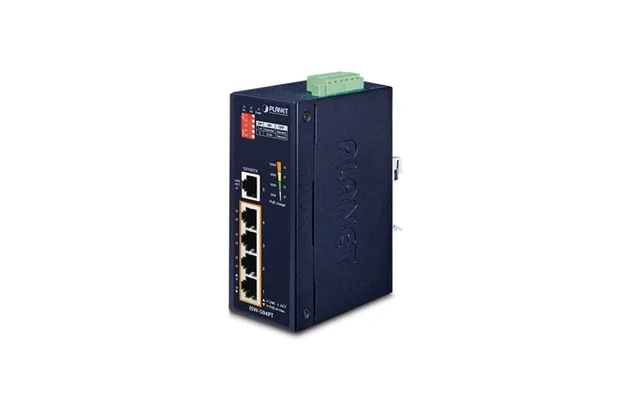 Planet isw-504pt industrial 5-port 10 100tx ethernet switch with 4-port 802 product image