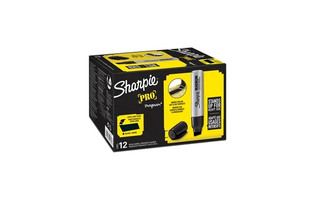 Sharpie Pro Magnum Permanente Markører 9,8 14,8mm Mejselspids Sort 12 Antal product image