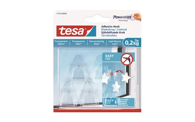 Tesa power strips hook 0.2Kg transparent product image