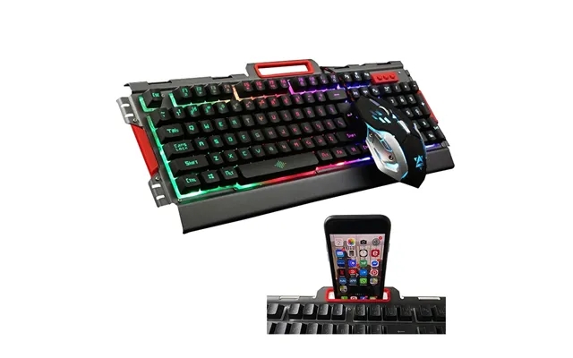 Gaming Led Tastatur M Mobilholder Led Mus Metal Design Og Vandtæt product image
