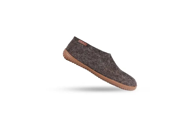 Uldhjemmesko 100% clean wool - model brown m rubber sole product image