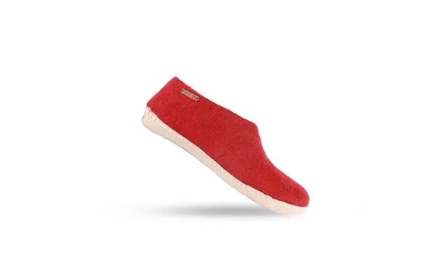 Uldhjemmesko 100% clean wool - model red m sole in skins product image