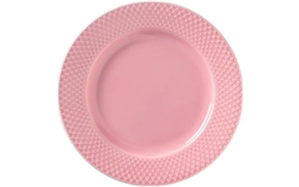 Lyngby rhombus plate pink 21 cm