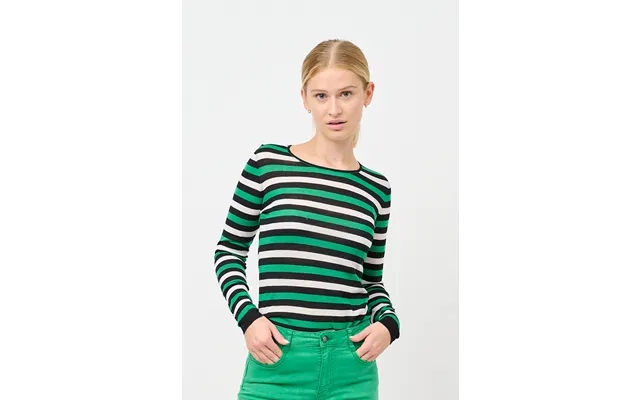 Creton crindie stripe merino blouse black xs product image