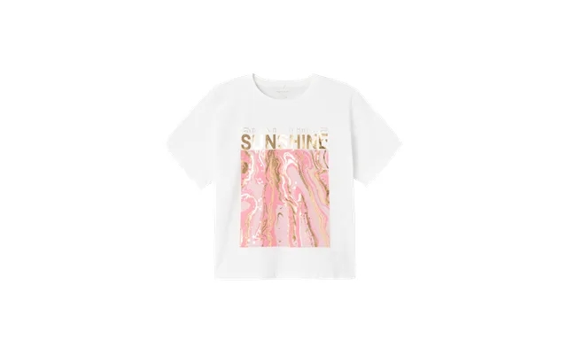 Name It Loose Short T-shirt Javase Bright White Pink product image