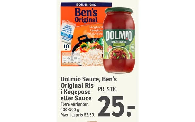 Dolmio sauce, legs’p original rice in kogepose or sauce product image