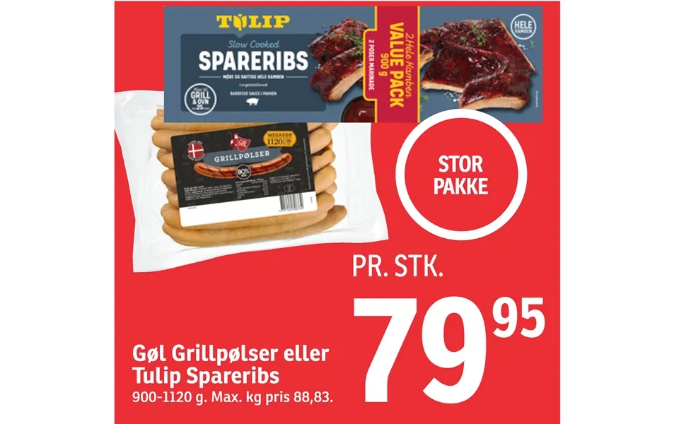 Gøl sausages or tulip spareribs