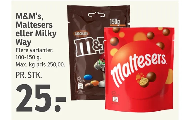 M&m’p, maltesers or milky way product image