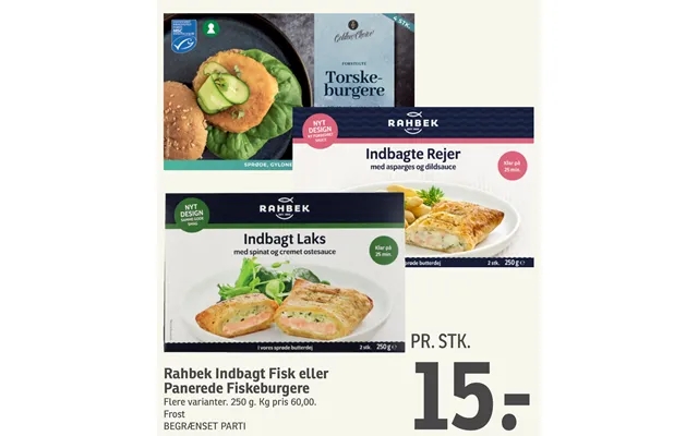 Rahbek breaded fish or breaded fiskeburgere product image