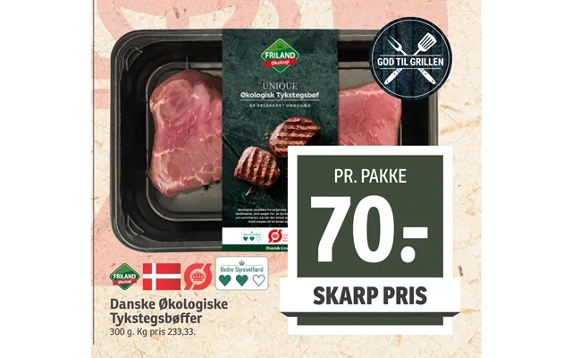 Danish organic tykstegsbøffer product image