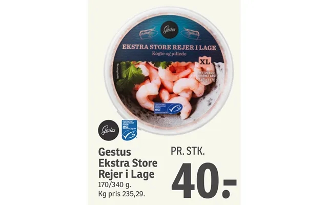 Gestus Ekstra Store Rejer I Lage product image