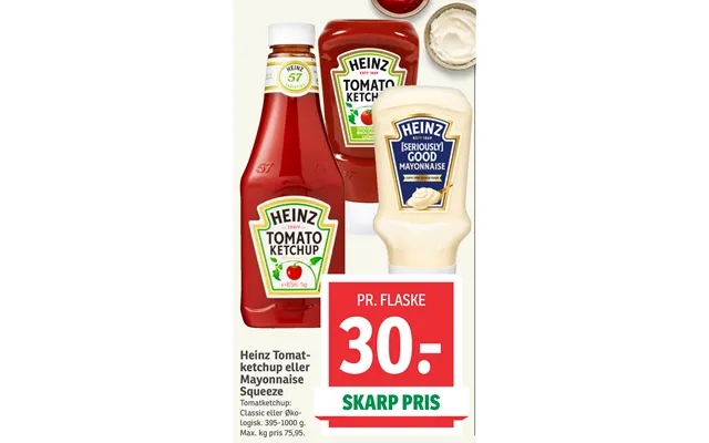 Heinz tomato ketchup or mayonnaise squeeze product image
