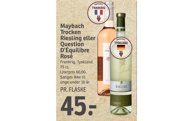 Maybach Trocken Riesling Eller Question D’équilibre Rosé product image