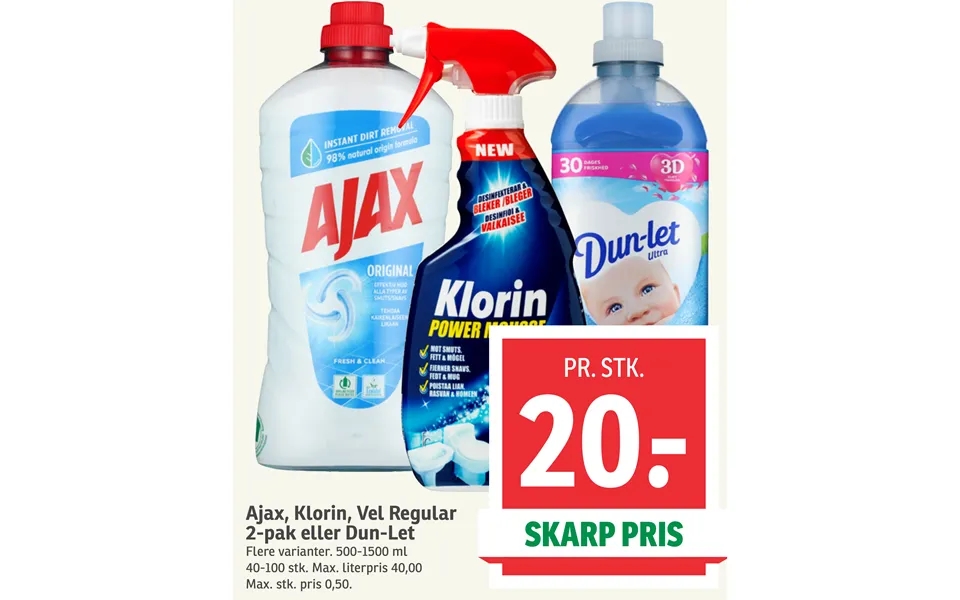 Ajax, Klorin, Vel Regular