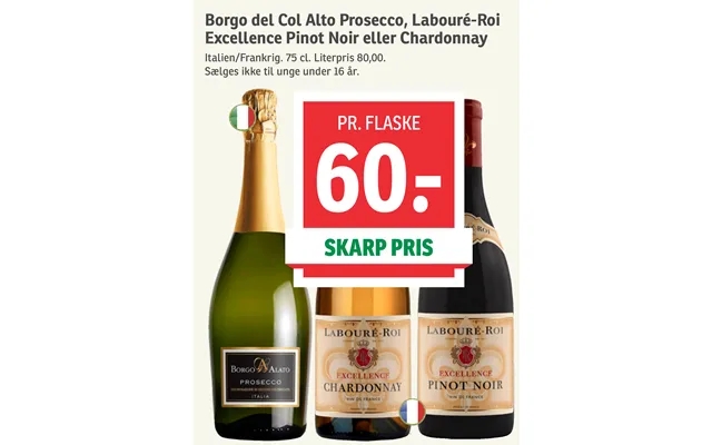 Borgo Del Col Alto Prosecco, Labouré-roi Excellence Pinot Noir Eller Chardonnay product image