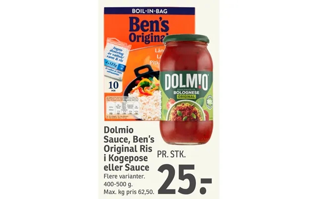 Dolmio sauce, legs’p original rice in kogepose or sauce product image