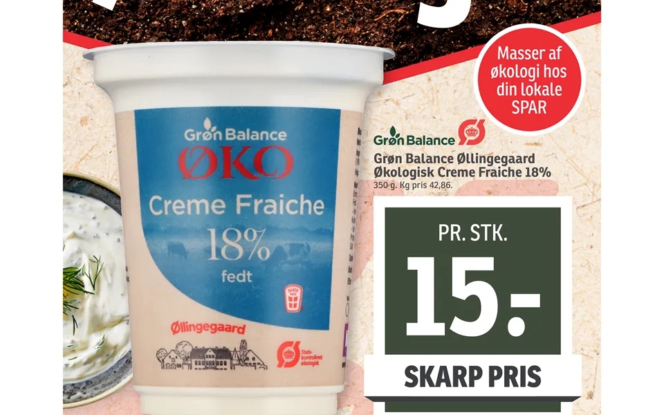 Green balance øllingegaard organic cream fraiche 18%