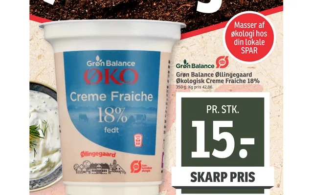 Green balance øllingegaard organic cream fraiche 18% product image